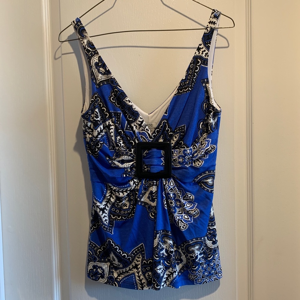 Cache Dressy Tank Top - Pattered - Size Small